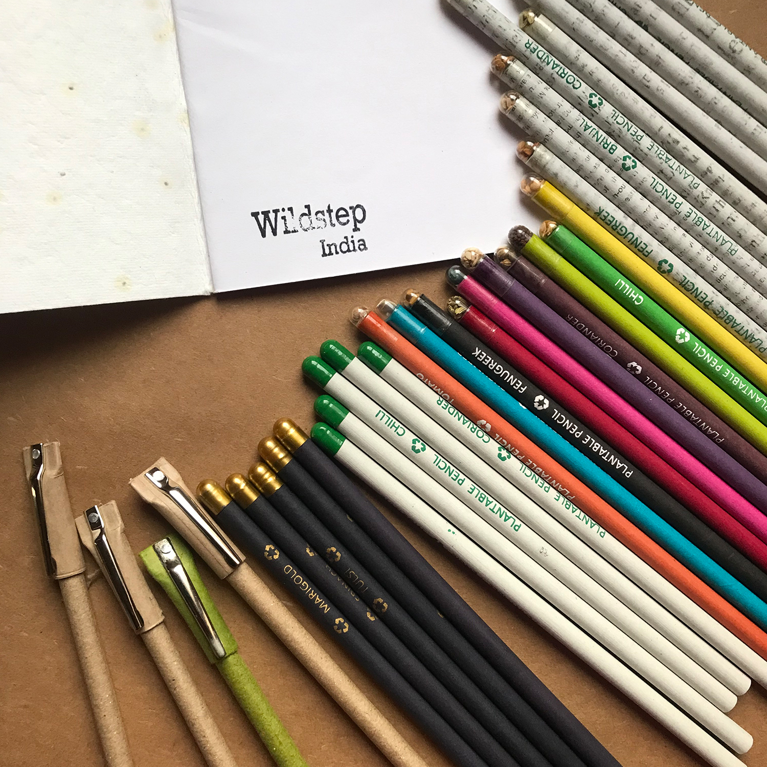 Plantable Stationary - plantable Pen , pencil, notebook , paper , kids, parents, eco - friendly stationary - nature Conservation products- Wildstep India - Nature Store