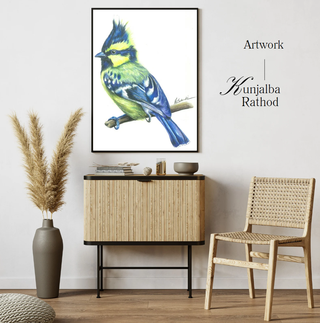 Tit - Art work - Painting- printing - Wildlife- birding - Wildstep India - Nature Store