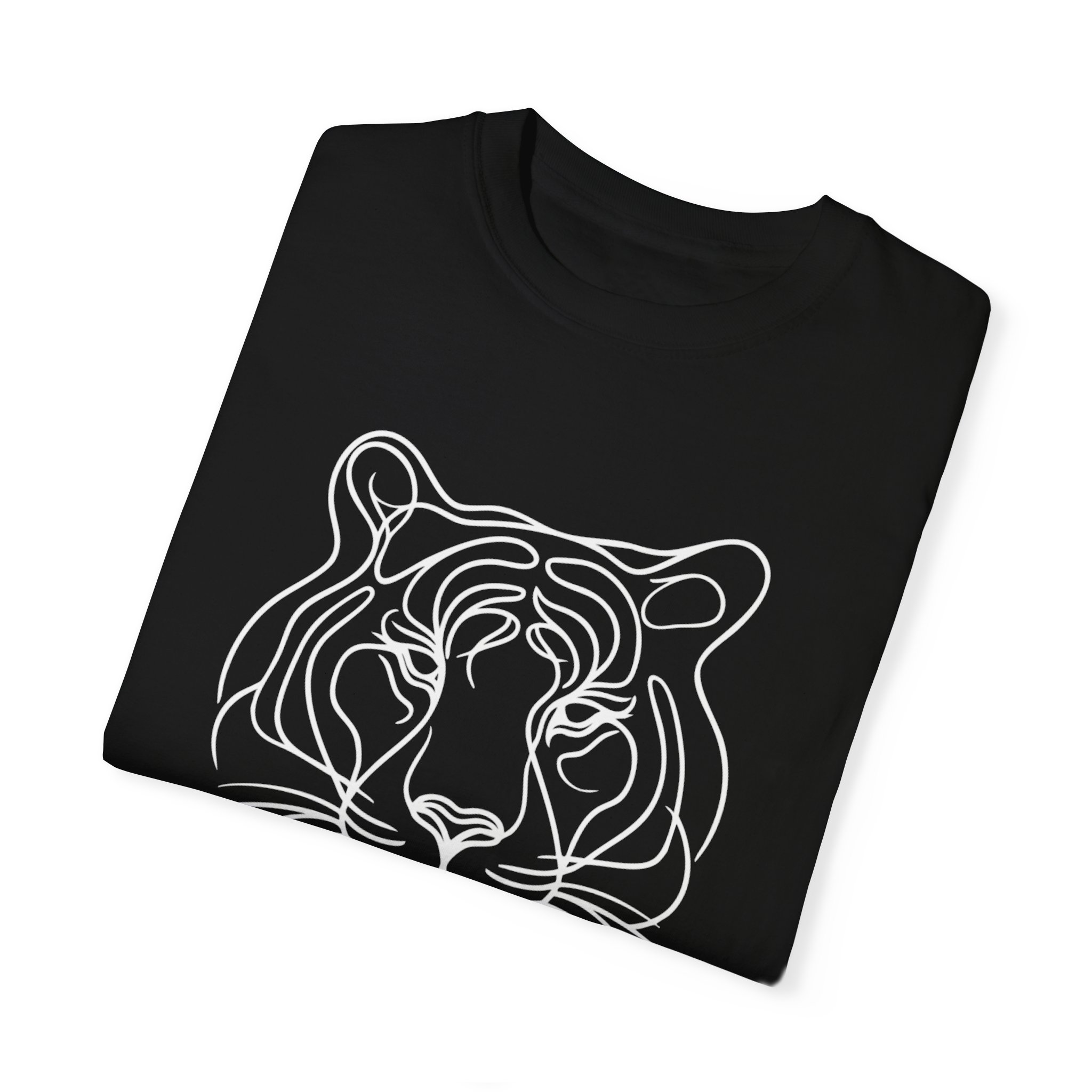 tiger - strength is simplicity - line art - black tshirt - Wildstep India - wear for cause - Wildstep India Tshirt