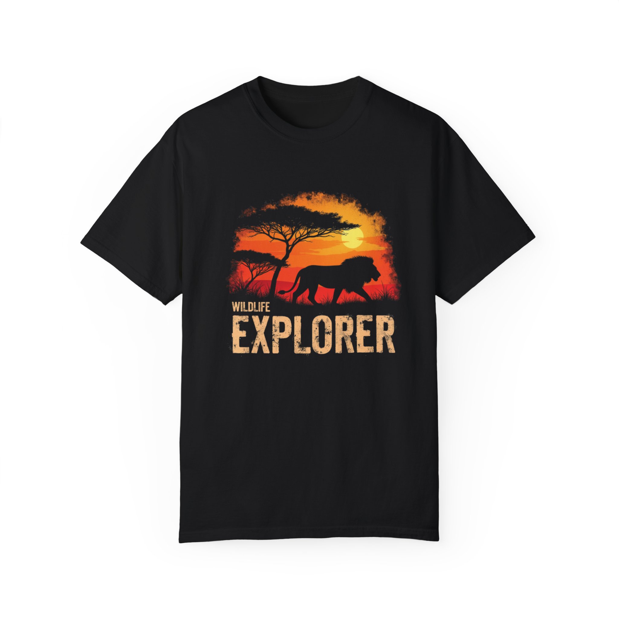 Sasan gir Asiatic lion wildstep India tshirt artist design - Indian elephant - cheetah - Indian wildlife - forest - line art - wildstep India - Wildstep India tshirt - Indian artist - wildlife conservation - support - nature and wildlife - africa